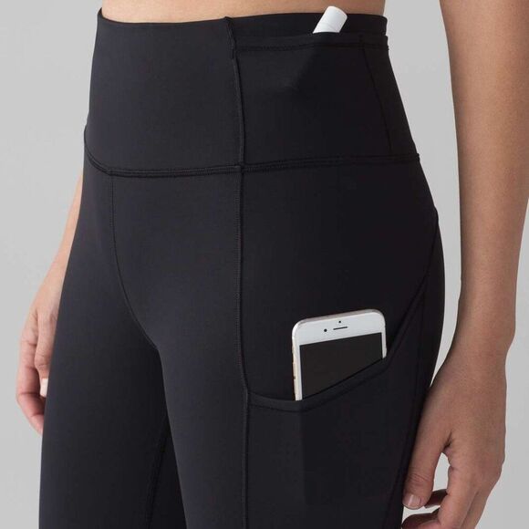 LULULEMON Fast Free Crop II Nulux 19" Womens Sz 2 Black Leggings Yoga Running - Picture 3 of 16
